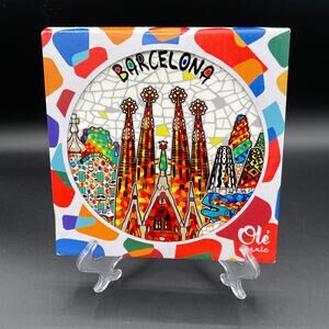 Ole Mosaic Trivet Barcelona 7" Cord Trim Cork Back
